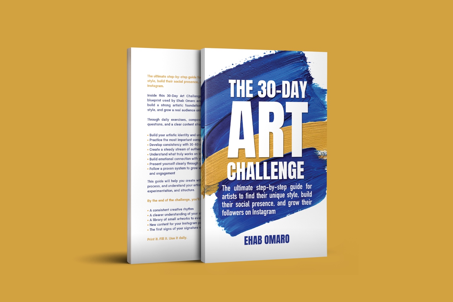 The 30-Day Art Challenge by Ehab Omaro — front and back cover